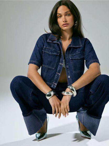 Women Dark Blue Denim Jacket