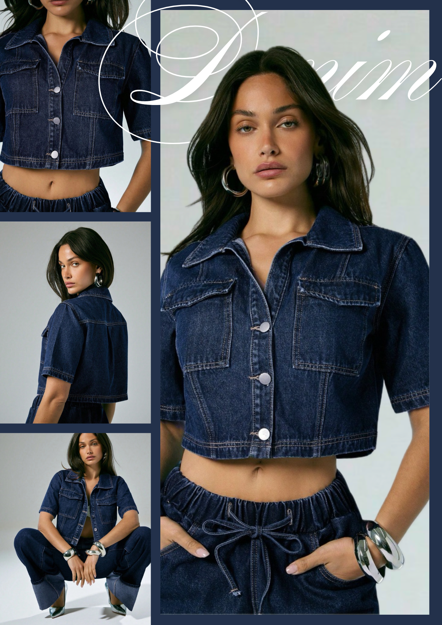 Women Dark Blue Denim Jacket