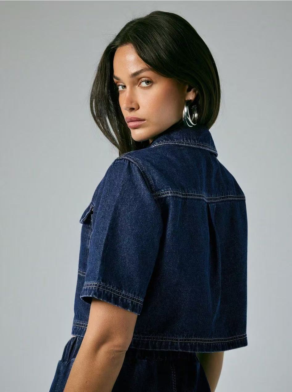 Women Dark Blue Denim Jacket