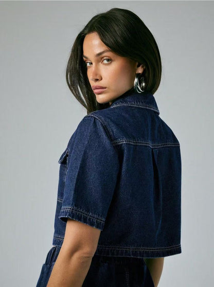 Women Dark Blue Denim Jacket