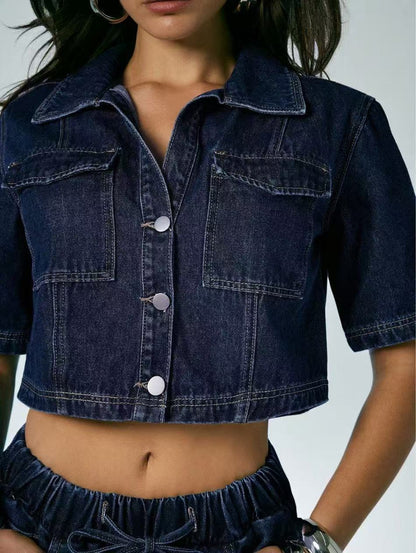 Women Dark Blue Denim Jacket
